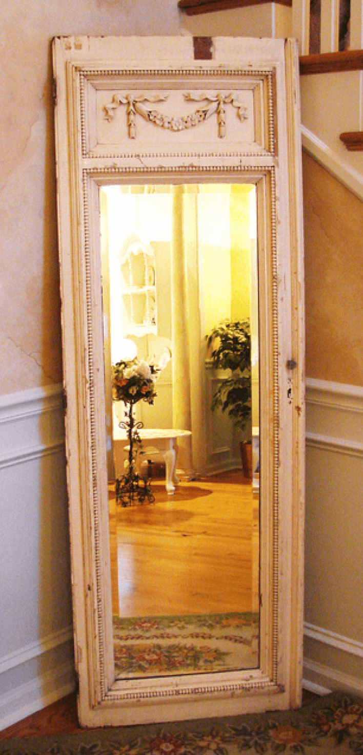 Shabby chic mirror from an old door