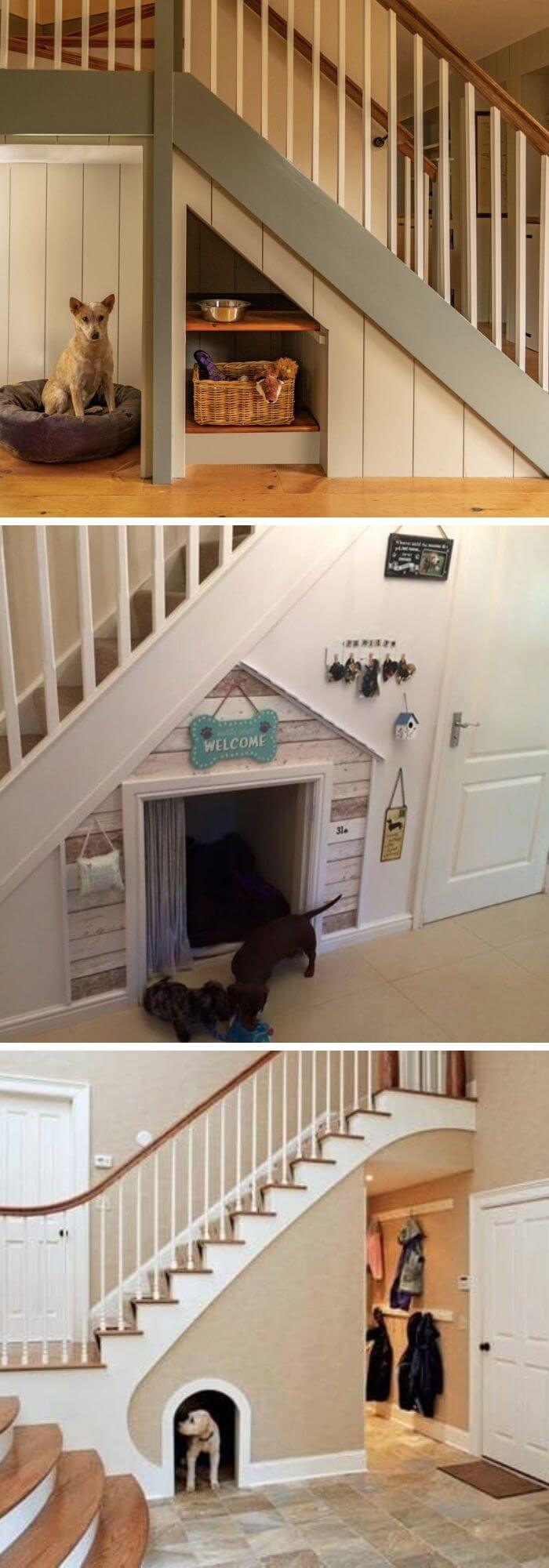 Heaven for dogs and other pets underneath the stairs