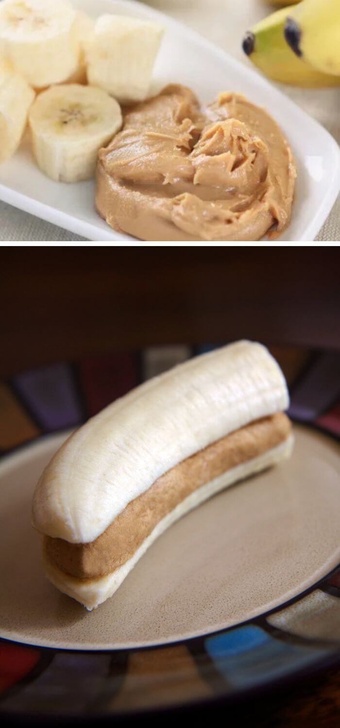 Banana with peanut butter