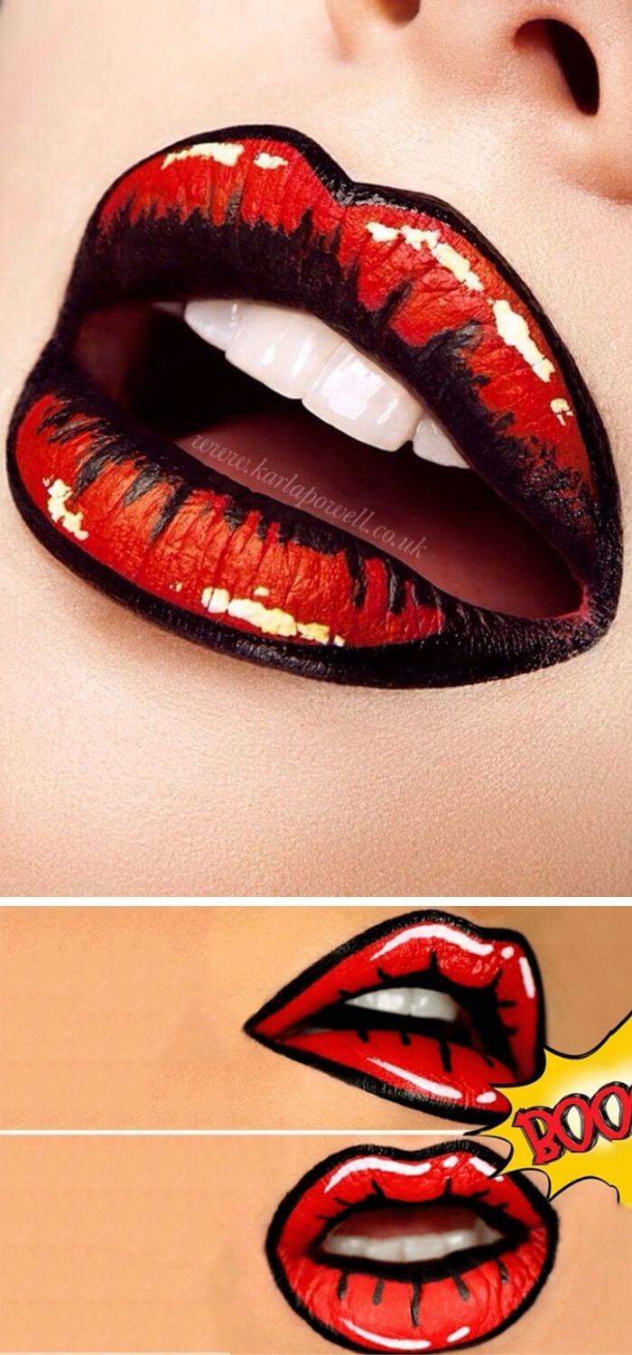 2 Creative Lipstick Tutorials and Lip Art Ideas