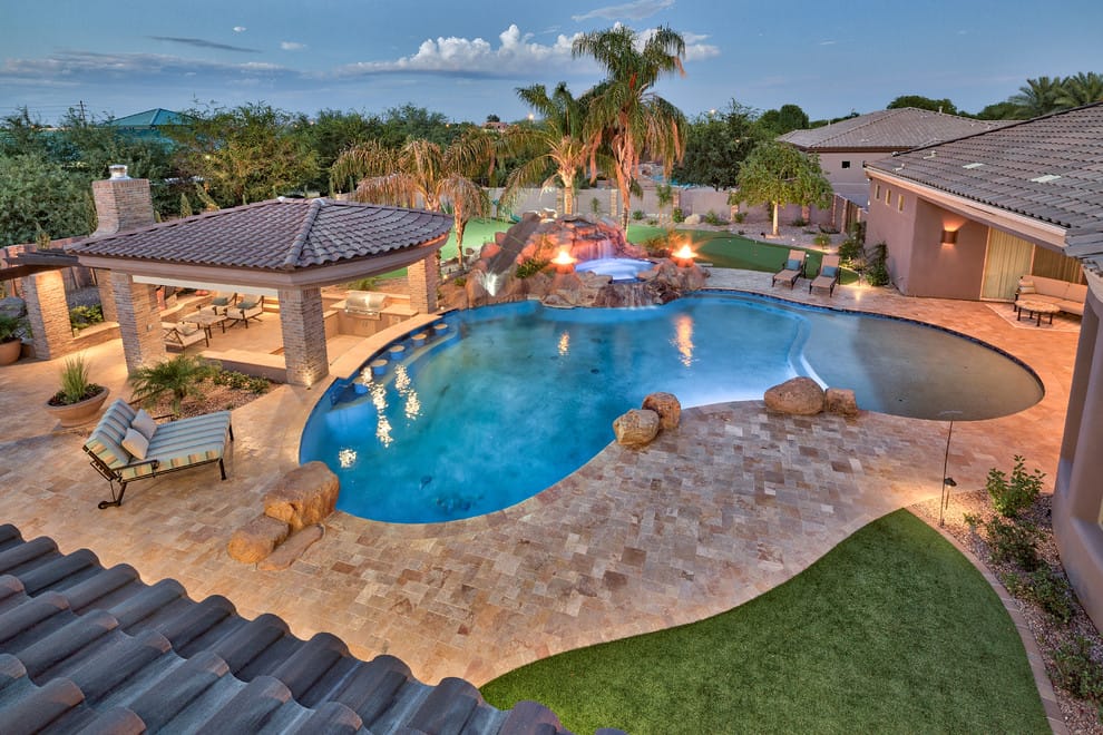 Arizona backyard ideas with pool and pergola