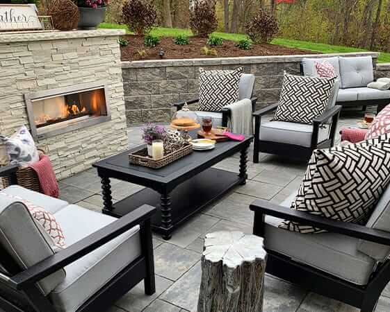 farah merhi outdoor fireplace space