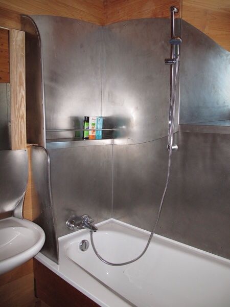 stainless steel shower wall