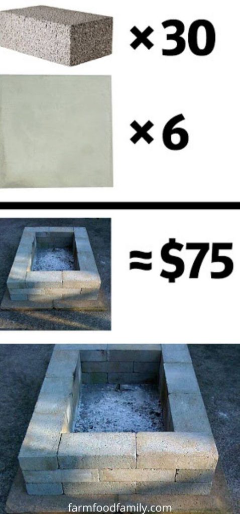 Cement Brick Firepit and Bench