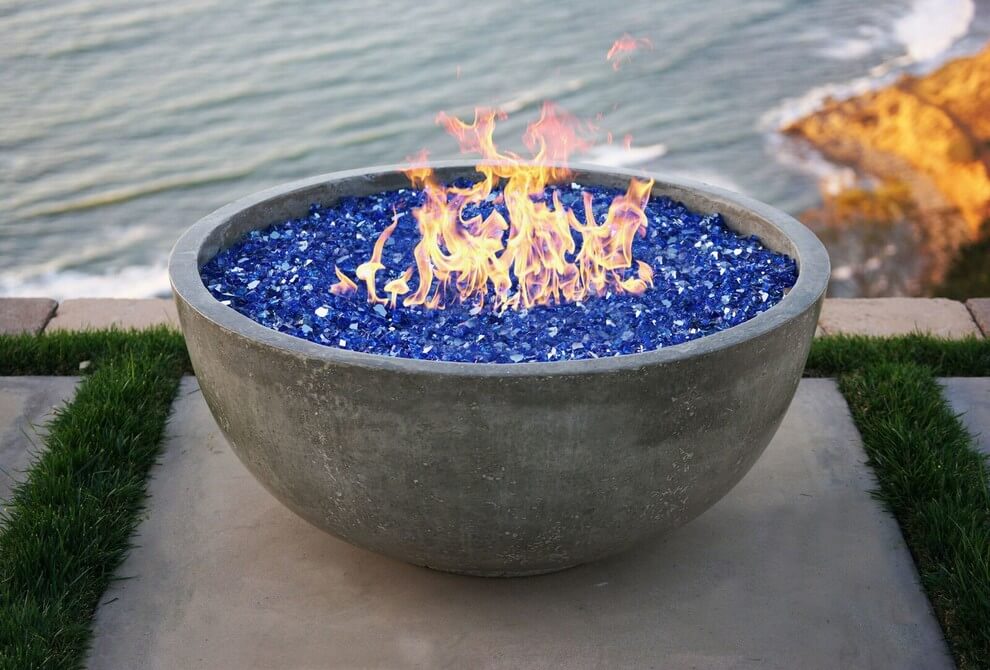 Portable Stone-Topped Fire Bowl
