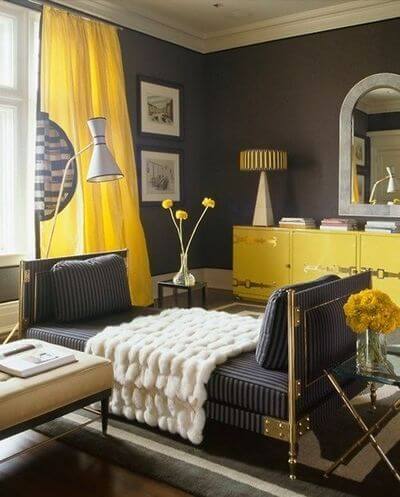 Color Curtains Go Best With Gray Walls, Yellow And Gray Curtains For Bedroom