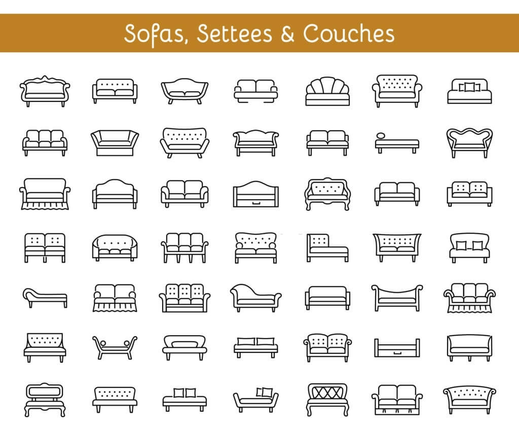 types of sofas settees couches