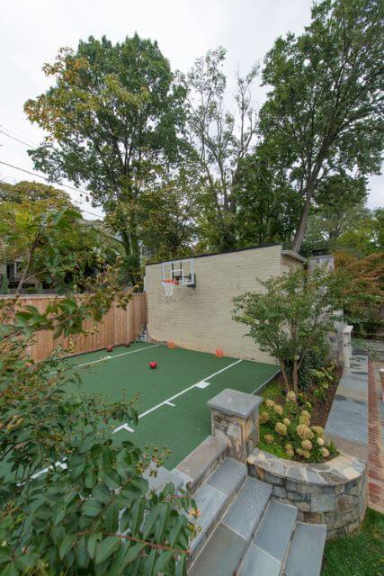 Backyard Basketball Court with Facile Setup
