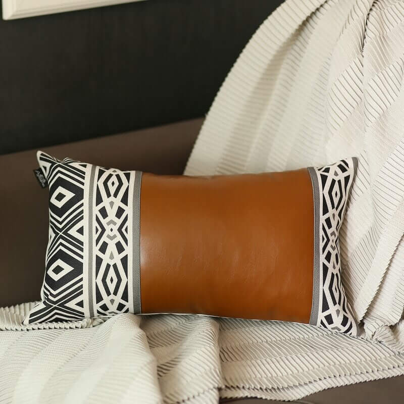 2 leather throw pillow ideas for brown couches