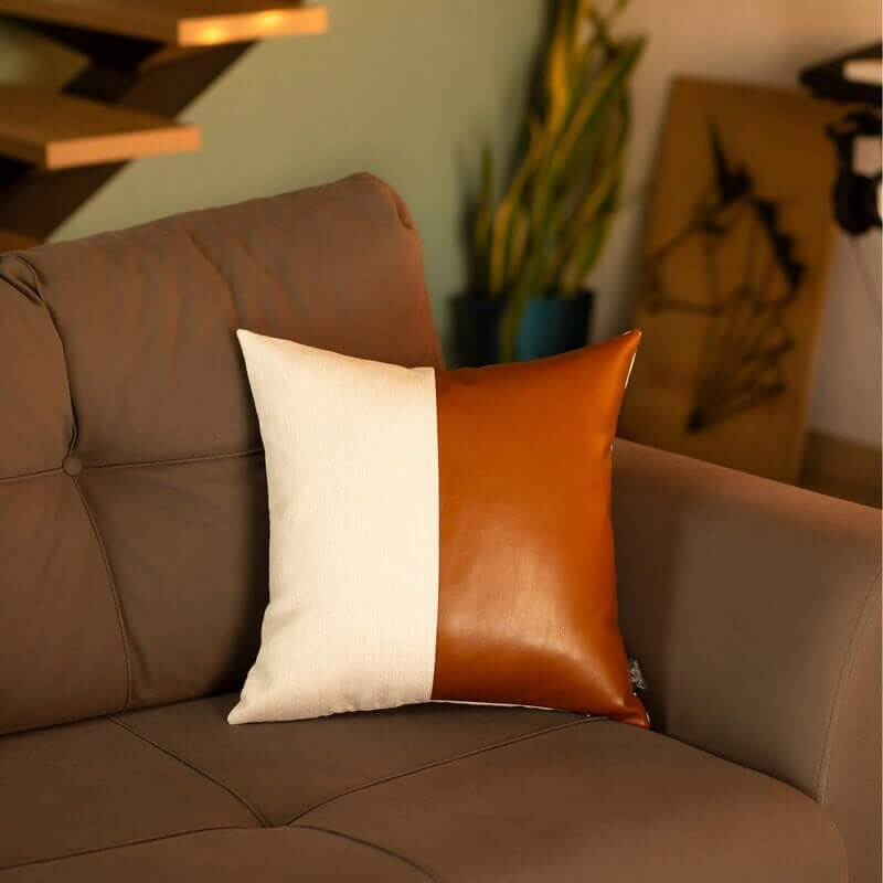20 White and Brown throw pillows for brown couches