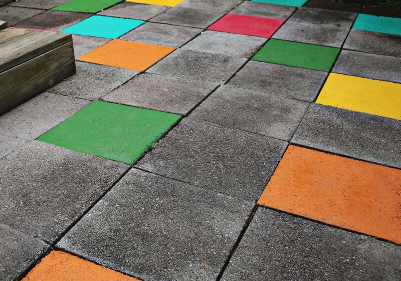 Consider Painted Concrete Slabs for Your Backyard