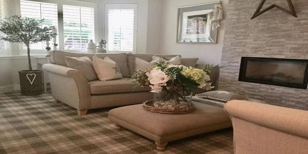 21 color rug goes with brown sofa