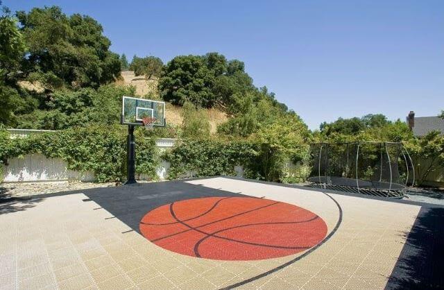 Visual Graphic Basketball Court Idea in Your Backyard