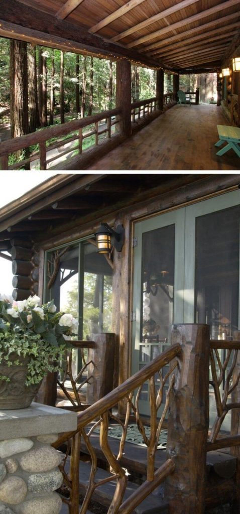 6 log porch railing ideas