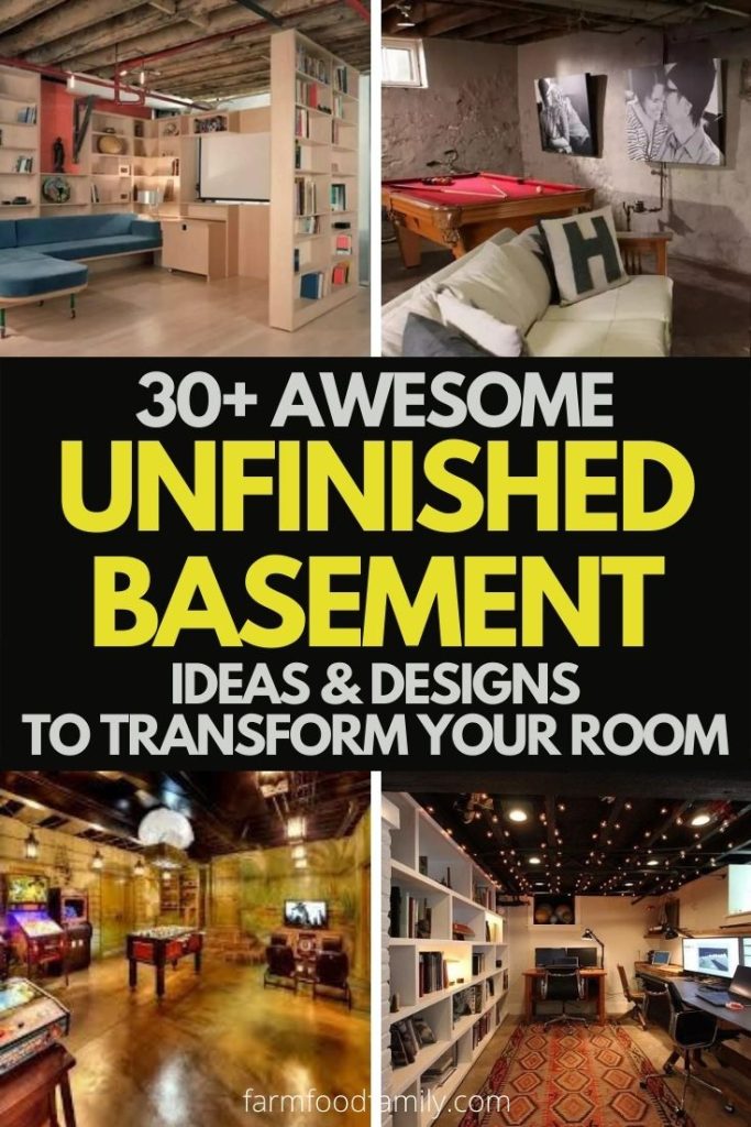 best unfinished basement ideas