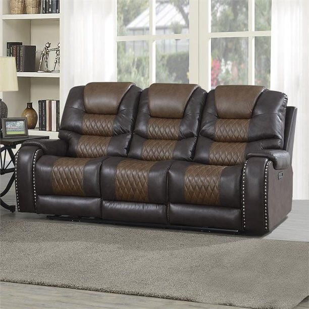 brown power reclining sofa 1