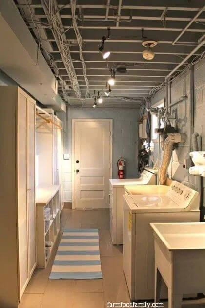 1 farmfoodfamily.com unfinished basement laundry room ideas