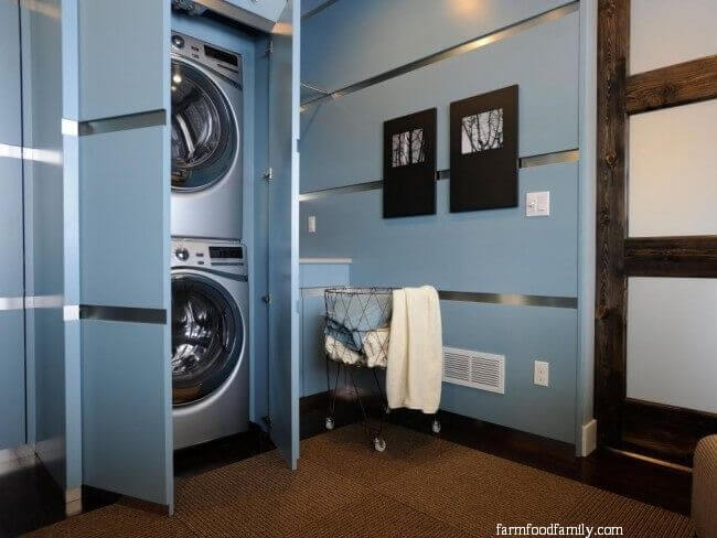 19 farmfoodfamily.com hidden basement laundry room ideas