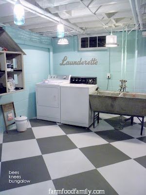 21 farmfoodfamily.com basement laundry room lighting ideas