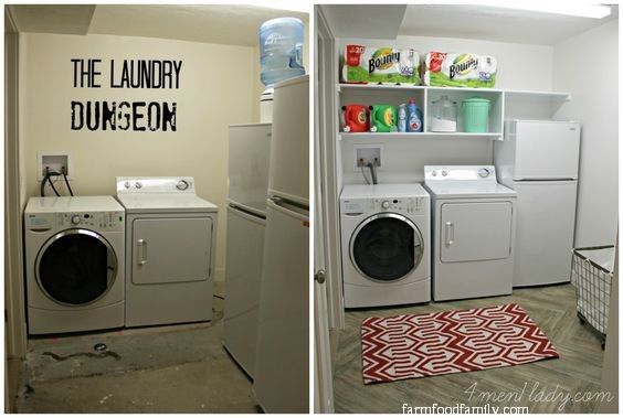 3 farmfoodfamily.com basement laundry room makeover ideas