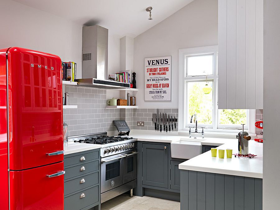 red grey kitchen