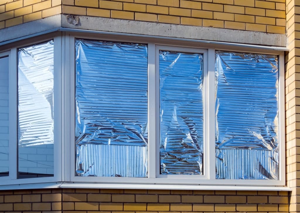 aluminum foils on windows