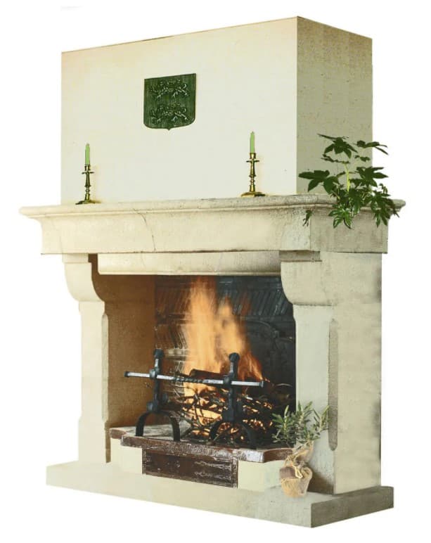 traditional open heart fireplace