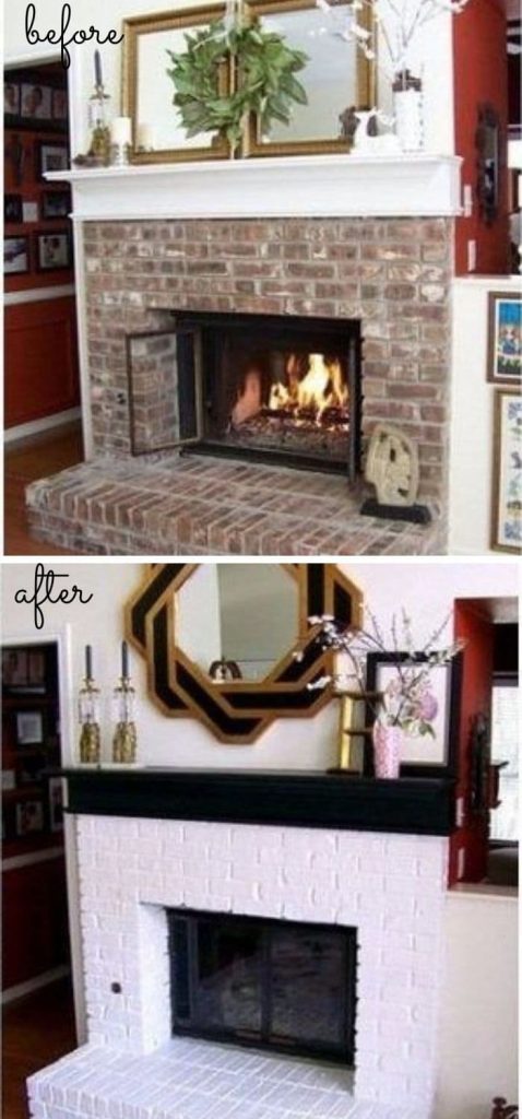 1 painted brick fireplace ideas