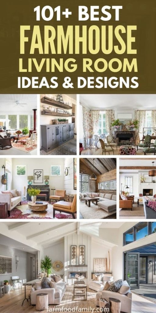 101 best farmhouse living room designs