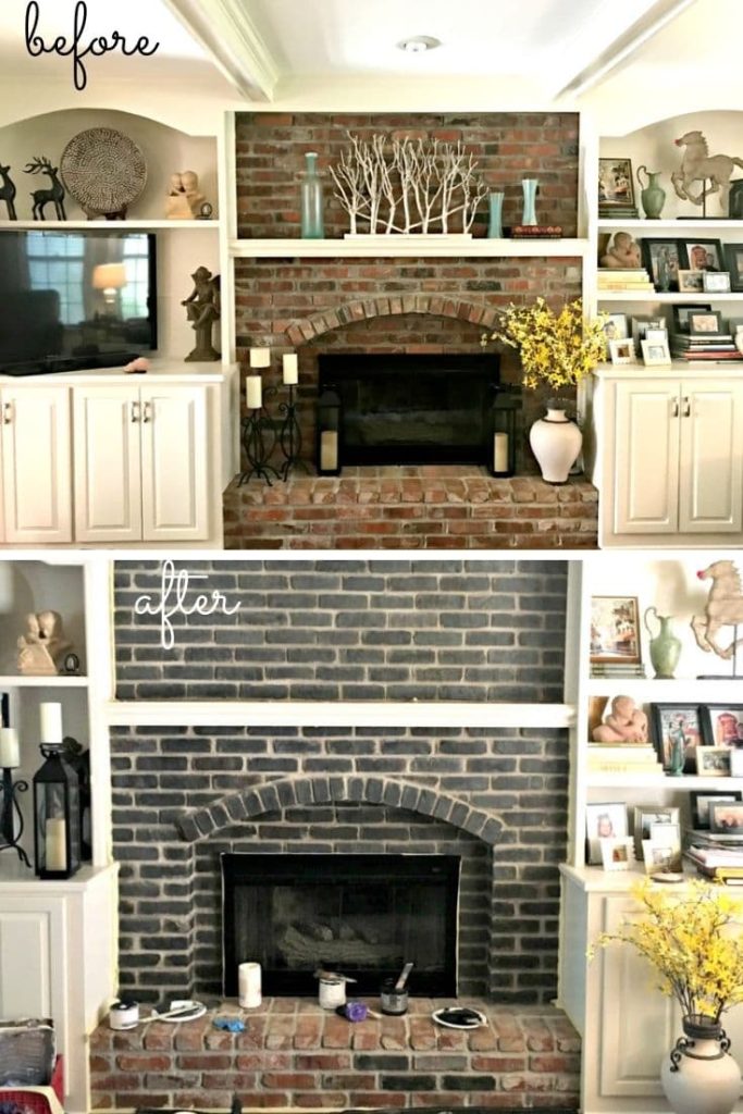 13 painted brick fireplace ideas