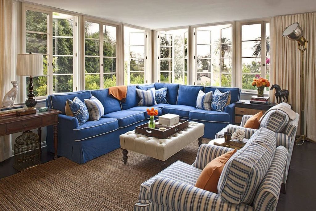 15 blue couch living room ideas