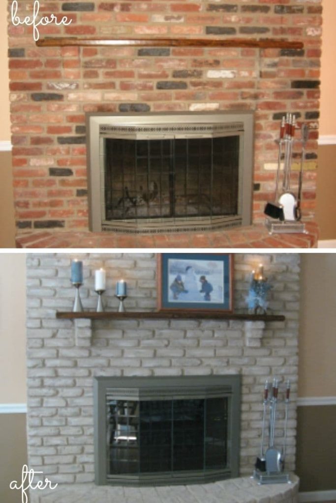 16 painted brick fireplace ideas