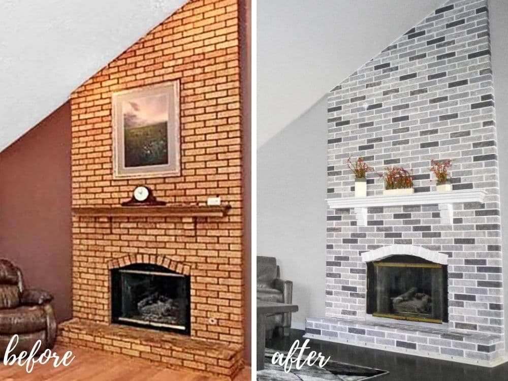 19 painted brick fireplace ideas