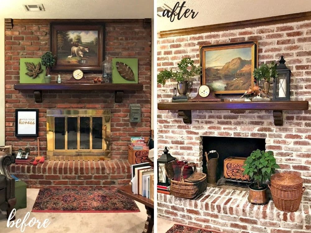 20 painted brick fireplace ideas