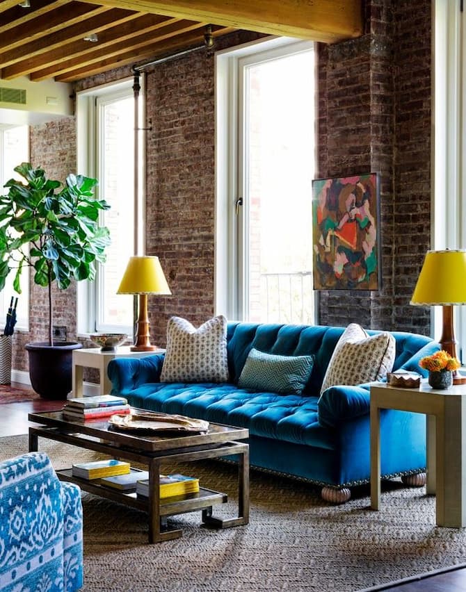 26 blue couch living room ideas
