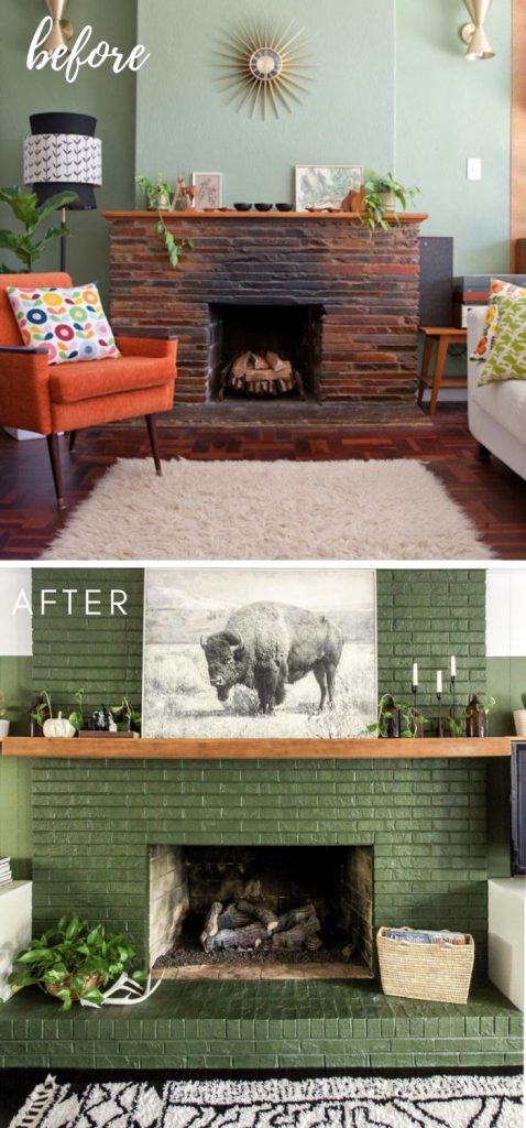 33 painted brick fireplace ideas