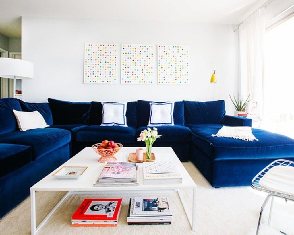 7 blue couch living room ideas