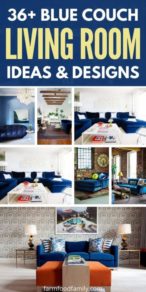 best blue couch living room ideas