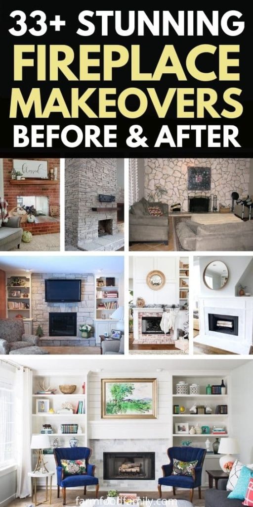 best fireplace makeover before and after