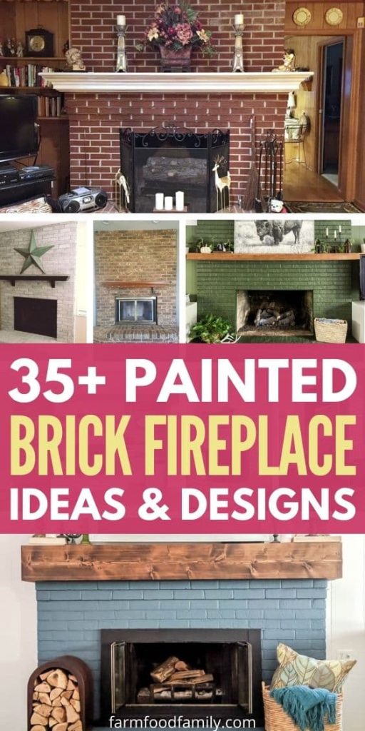 best painted brick fireplace ideas