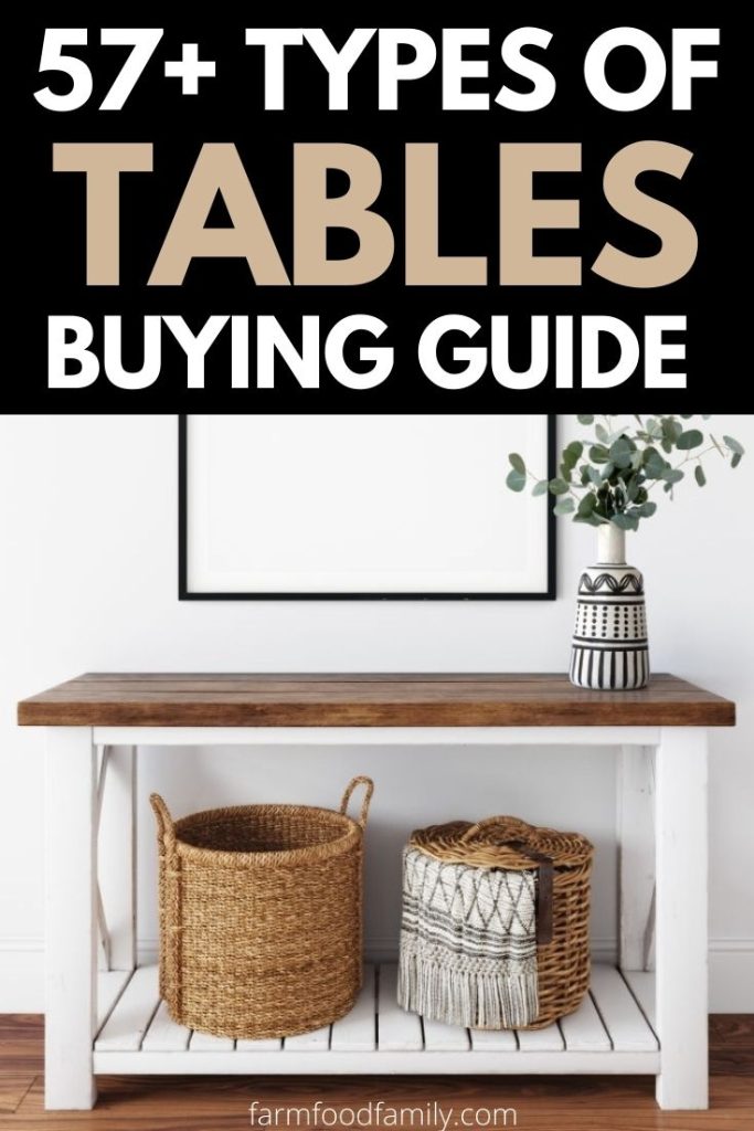 different types of tables materials styles