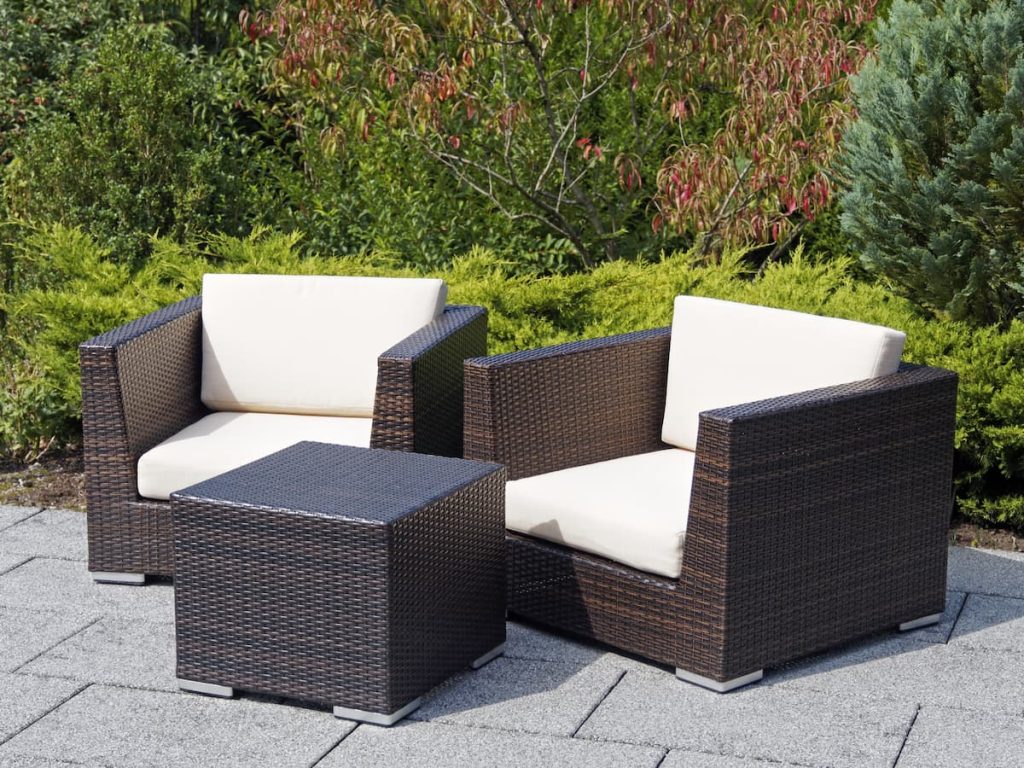 outdoor furniture rattan armchairs