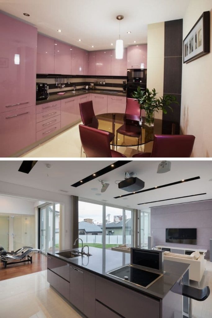 12 purple cabinet with black granite countertops 1