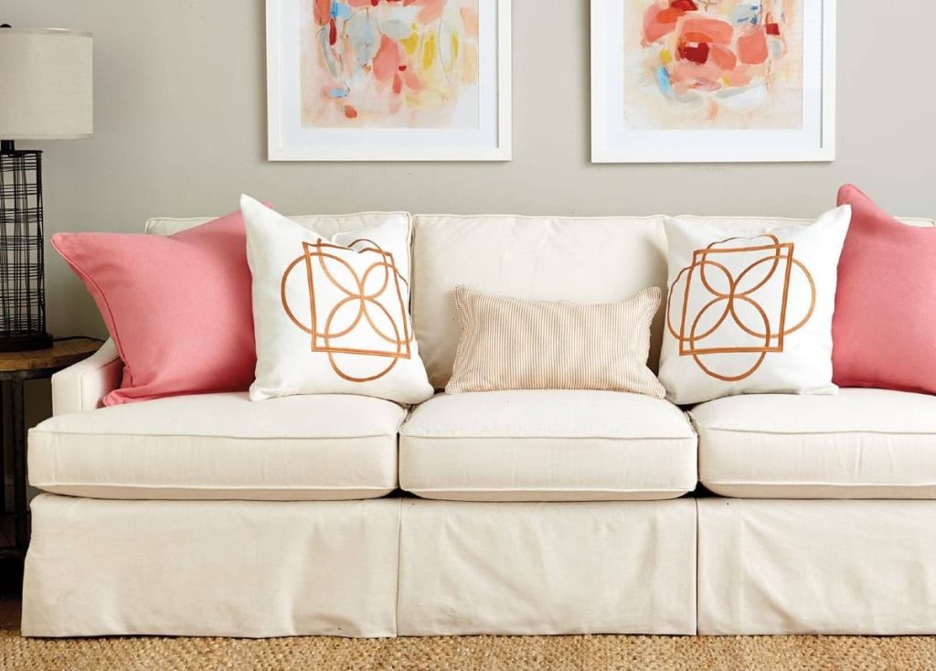 13 different shapes with beige sofas