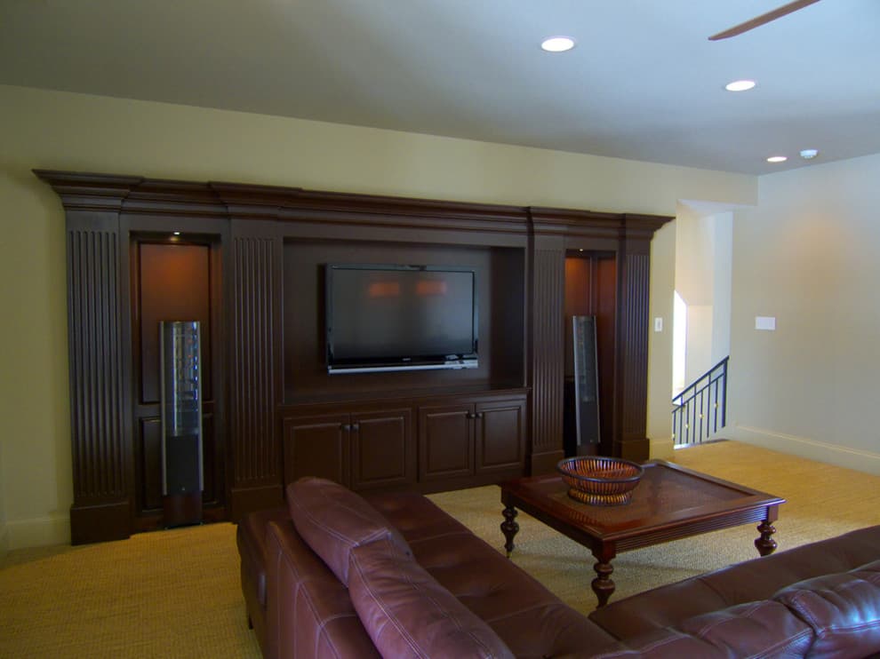 15 olive green wall with cherry wood furniture 1