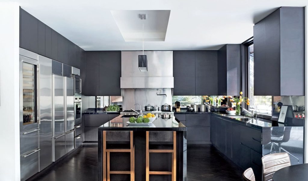 17 charcoal gray cabinet with black granite countertops 1