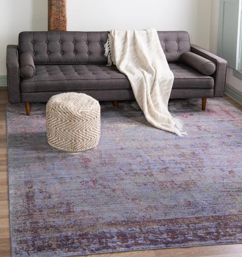 17 color rug goes with gray couch