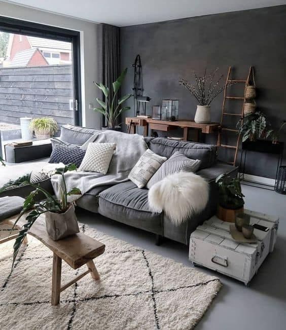 What Colors Go With Charcoal Grey Couch, Charcoal Living Room Sofa