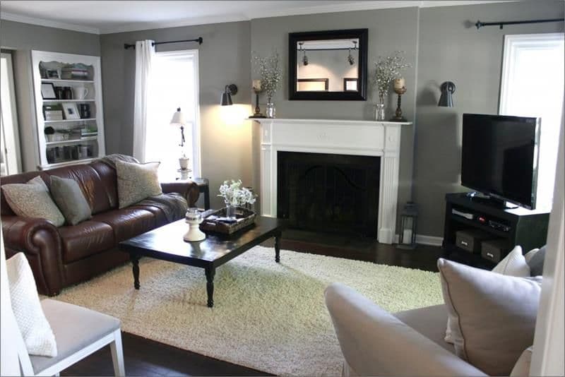 22 gray and white wall colors go with dark brown furniture