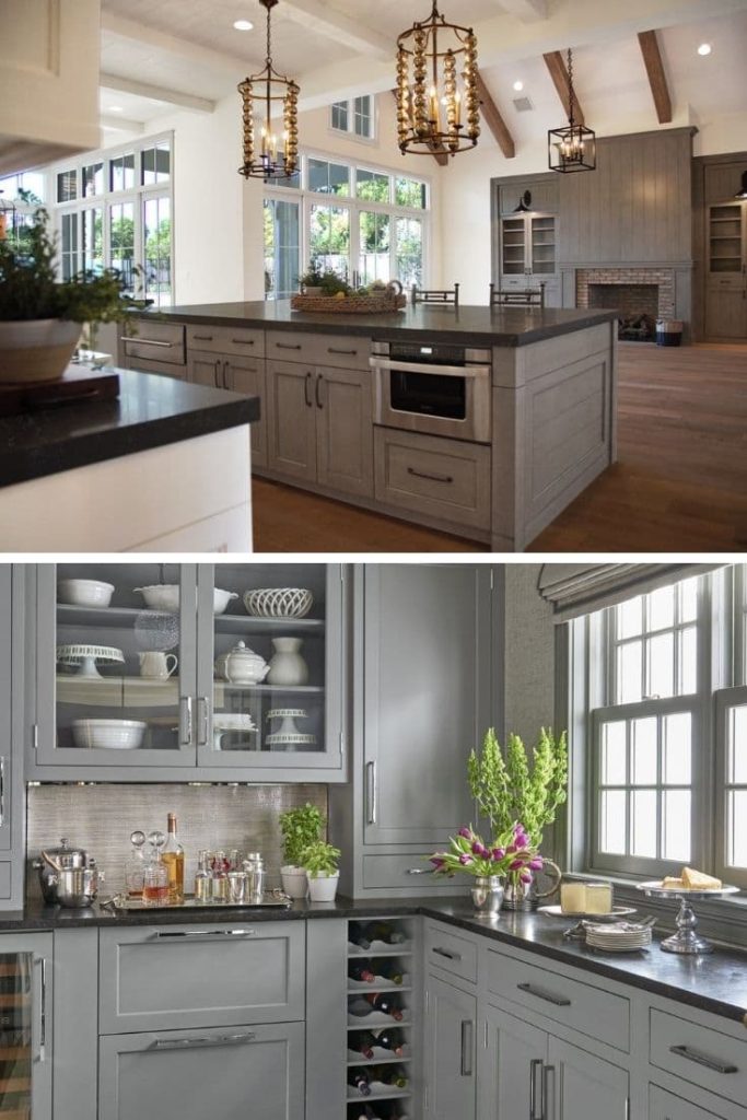What Color Cabinets With Black Granite, Light Tan Wood Kitchen Cabinets With Black Countertops